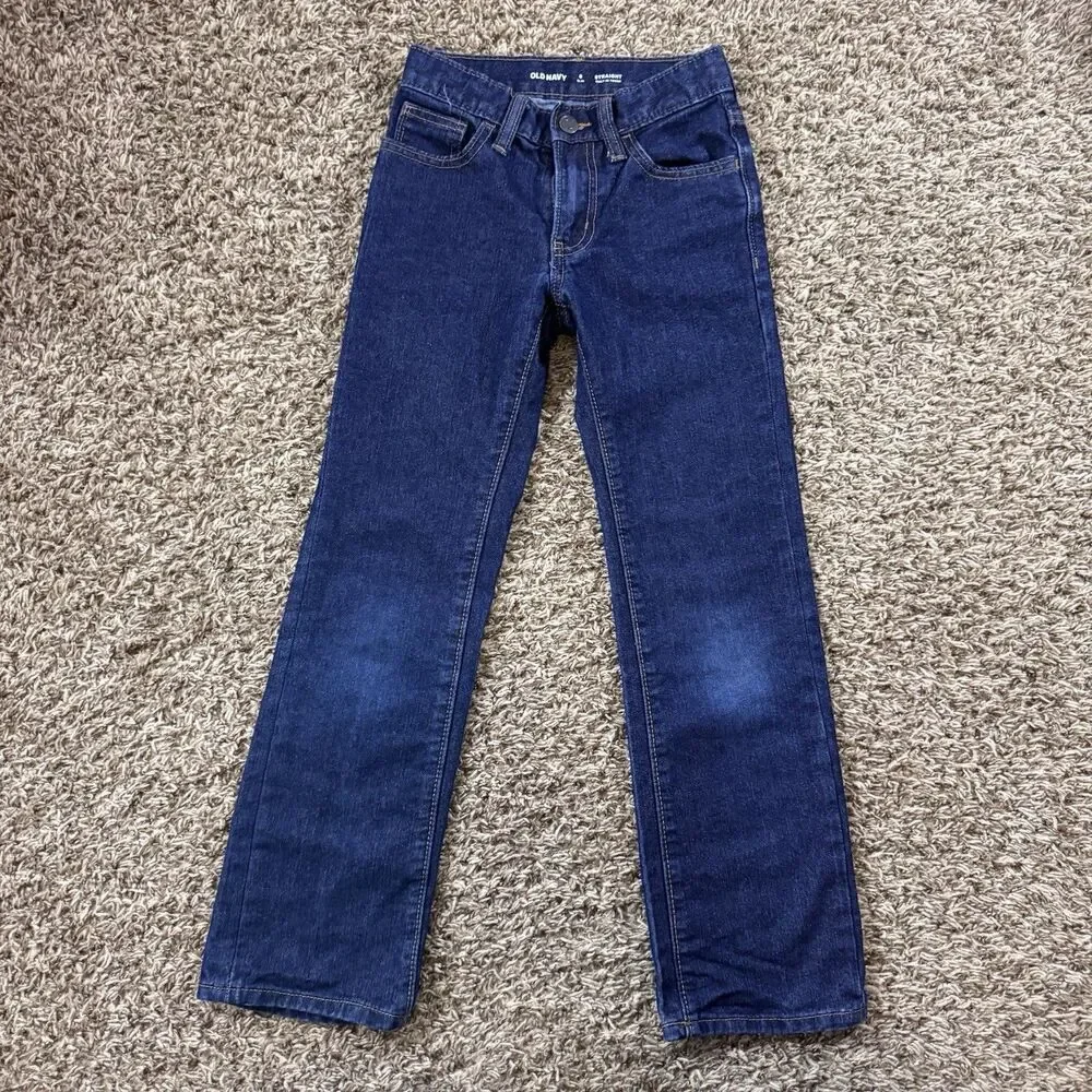 SET OF 2 Old Navy Denim Jeans Boys Youth Sze 8 Slim Adjustable Waist Five Pocket